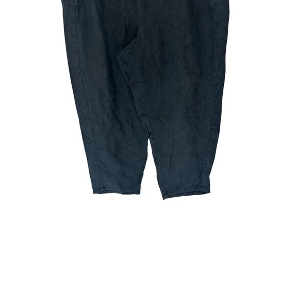 J. Jill Love Linen Pants Black Pull On Cropped Lagenlook Coastal Grandma‎ Medium - Picture 5 of 11